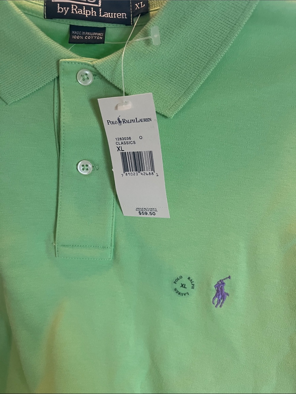 Polo by Ralph Lauren Light Green Men’s Short-Sleeve Polo Shirt.NWT.SZ-XL - Picture 6 of 7
